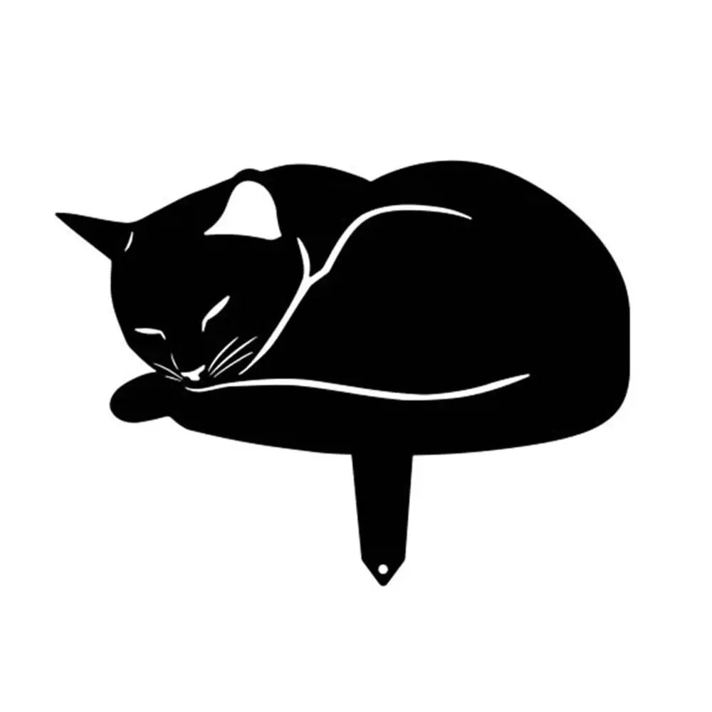 Black Cat Garden Silhouette Stakes — Waterproof Outdoor Cat Art Decorations 🐱🌿