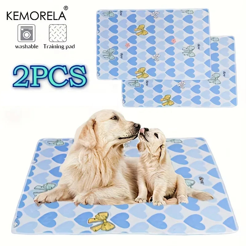 Kemorela New 2pcs Dog Training Dog Cooling Mat Mat Washable And Reusable Pet Diaper Pad Dog Cleaning Supplies