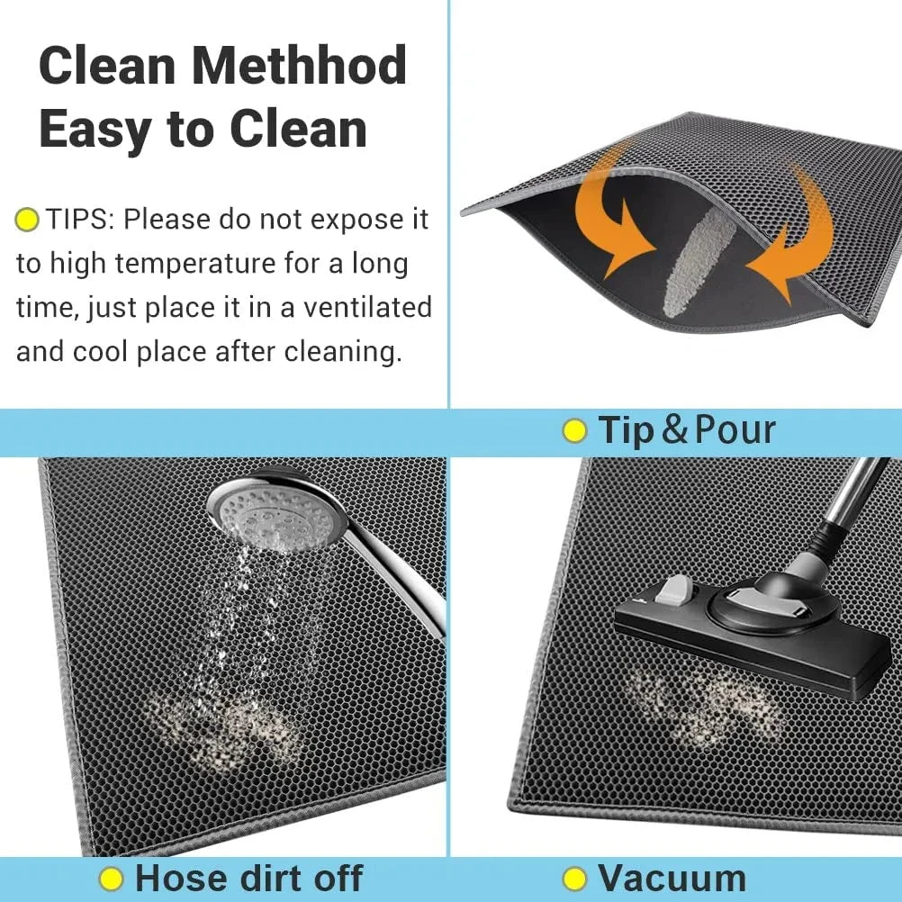 Double Layer Cat Litter Mat — Waterproof Non-Slip Trapping Mat for Litter Boxes 🐱