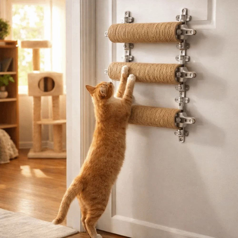 Title: Wall Mounted Cat Climbing Frame & Scratch Posts 🐱