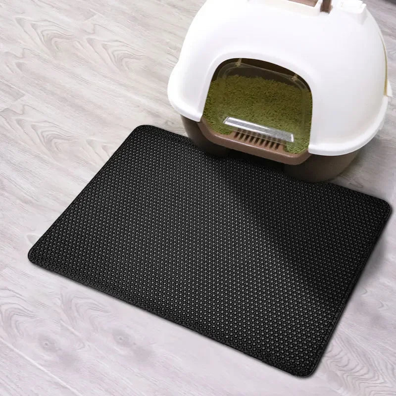 Double Layer Cat Litter Mat — Waterproof Non-Slip Trapping Mat for Litter Boxes 🐱