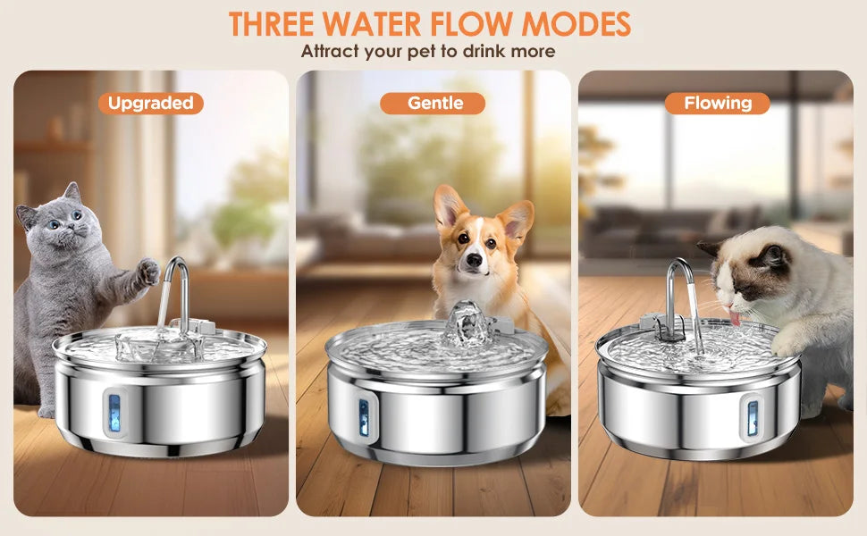 Large 3.2L Stainless Steel Pet Water Fountain — Automatic Filter for Cats & Dogs 💧🐱🐶