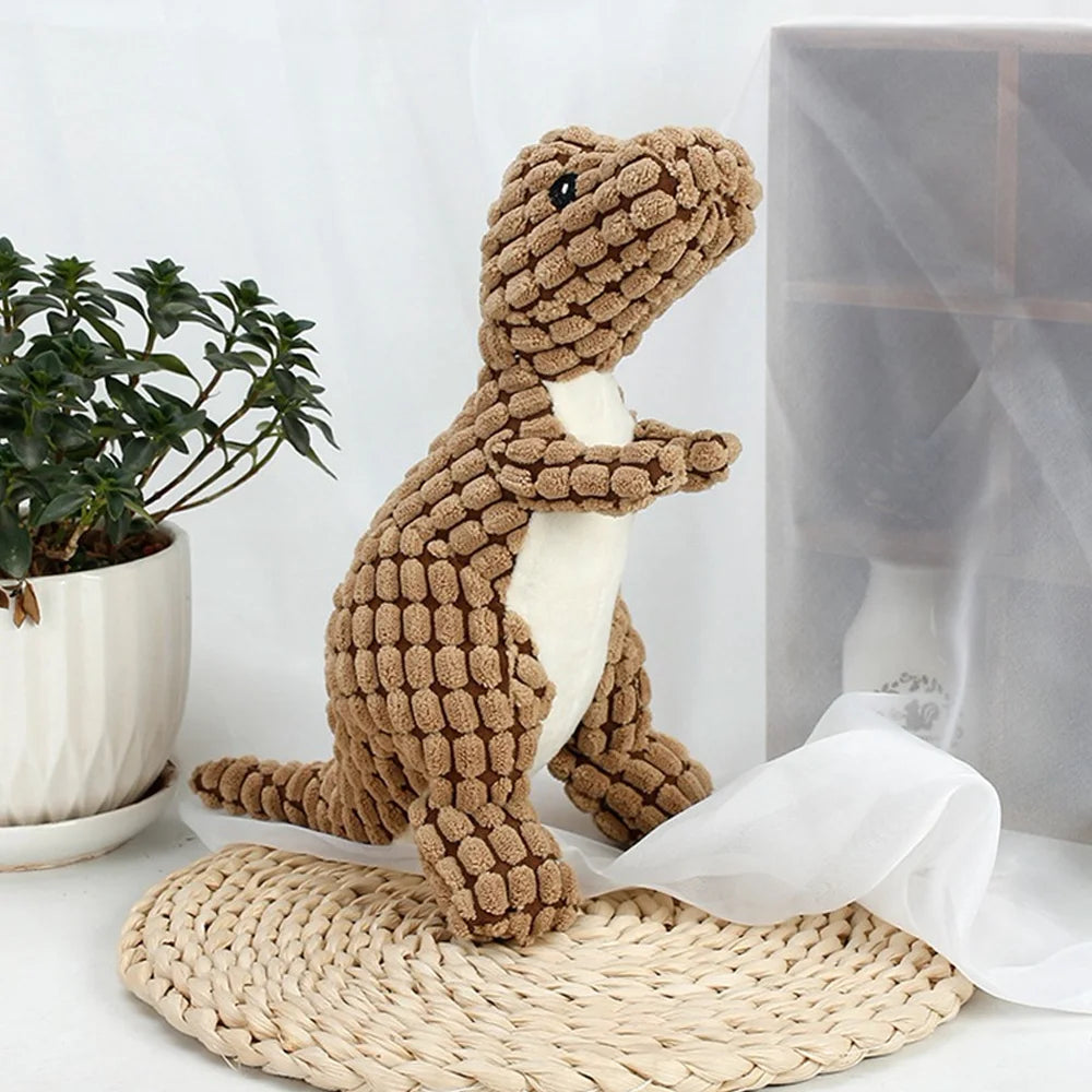 Plush Dinosaur Dog Toy — Interactive Chew Toy for Dogs & Cats 🦕🐾