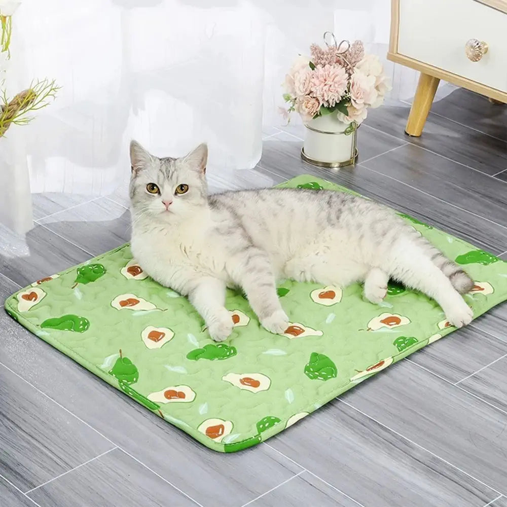 Cute Washable Dog Cooling Mat Summer Pad Breathable Pet Cold Bed Pet Ice Pad Blanket Dog Cat Sleeping Pad Pet