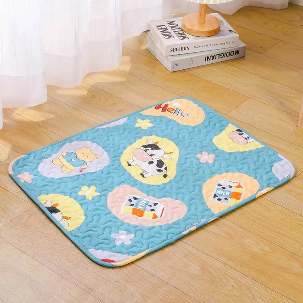 Cute Washable Dog Cooling Mat Summer Pad Breathable Pet Cold Bed Pet Ice Pad Blanket Dog Cat Sleeping Pad Pet