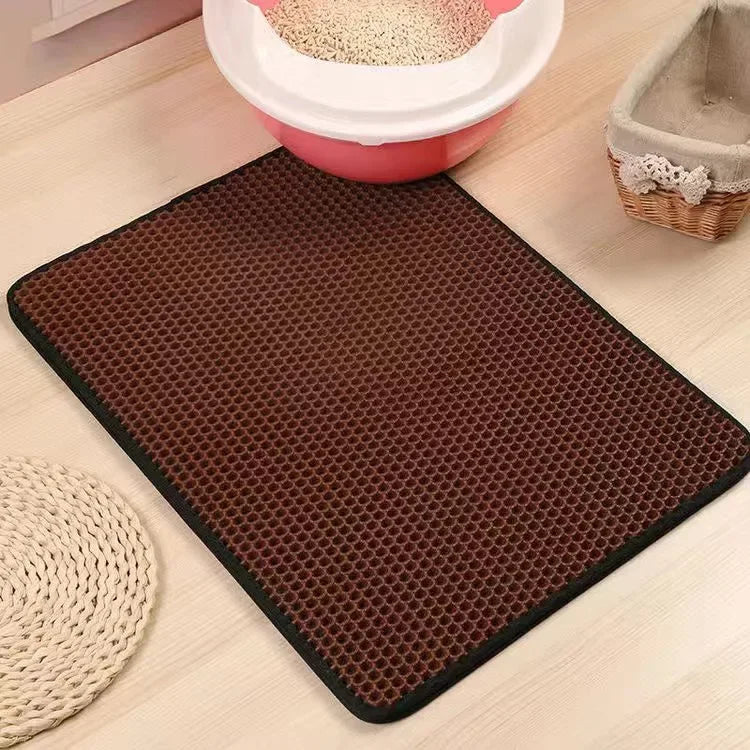 Double Layer Cat Litter Mat — Waterproof Non-Slip Trapping Mat for Litter Boxes 🐱