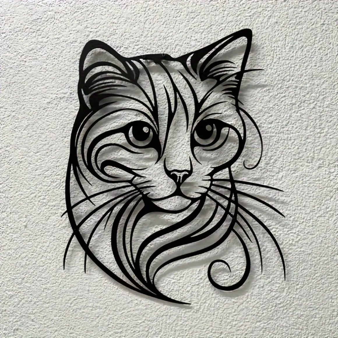 Intricate Cat Face Metal Wall Sculpture — Stunning Home Décor for Cat Lovers 🐱🎨