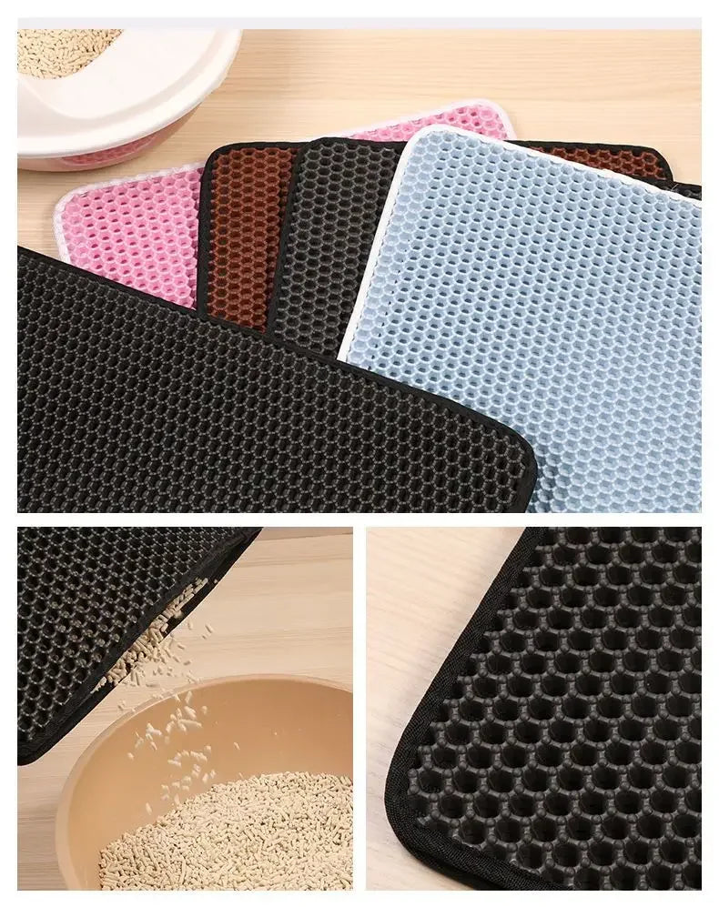 Double Layer Cat Litter Mat — Waterproof Non-Slip Trapping Mat for Litter Boxes 🐱