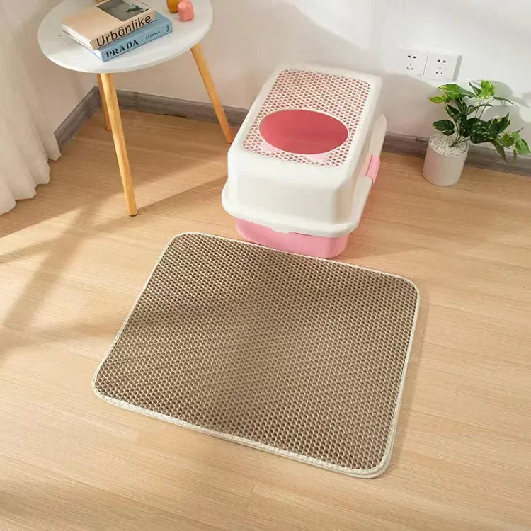 Double Layer Cat Litter Mat — Waterproof Non-Slip Trapping Mat for Litter Boxes 🐱