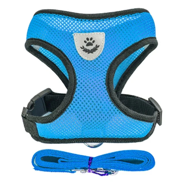 Adjustable Cat & Dog Harness Vest with Leash — Perfect for Small Pets 🐾
