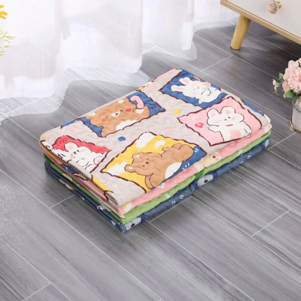 Cute Washable Dog Cooling Mat Summer Pad Breathable Pet Cold Bed Pet Ice Pad Blanket Dog Cat Sleeping Pad Pet