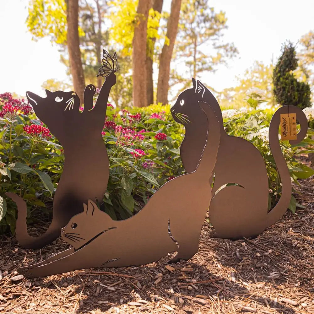 Black Cat Garden Silhouette Stakes — Waterproof Outdoor Cat Art Decorations 🐱🌿