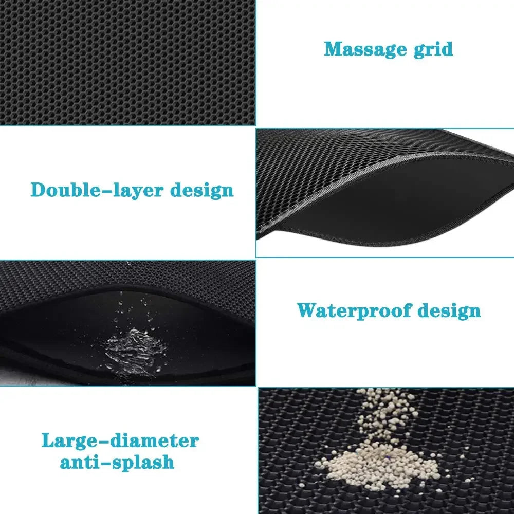 Double Layer Cat Litter Mat — Waterproof Non-Slip Trapping Mat for Litter Boxes 🐱