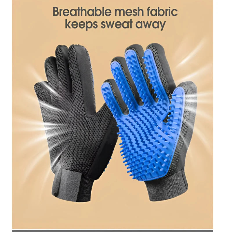 Pet Grooming Glove — Deshedding Brush & Massage Tool for Dogs & Cats 🐾
