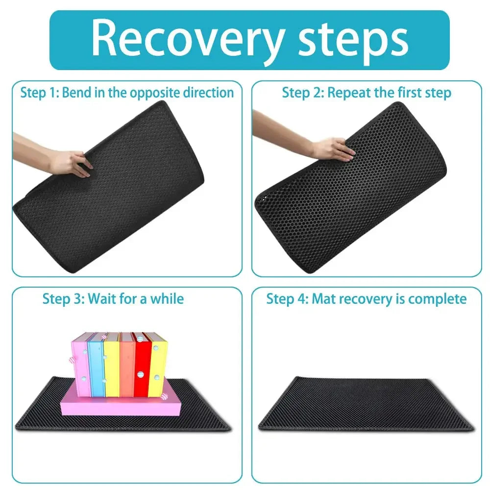Double Layer Cat Litter Mat — Waterproof Non-Slip Trapping Mat for Litter Boxes 🐱