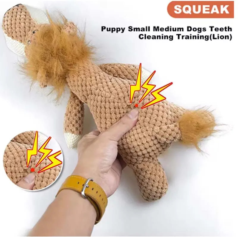 Plush Squeaky Dog Toys Set — Durable Chew Toys for Large Dogs 🐶🦁