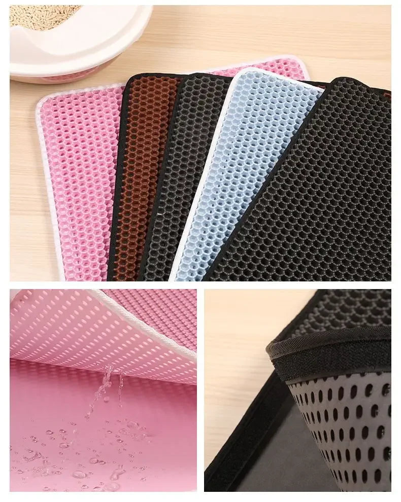 Double Layer Cat Litter Mat — Waterproof Non-Slip Trapping Mat for Litter Boxes 🐱