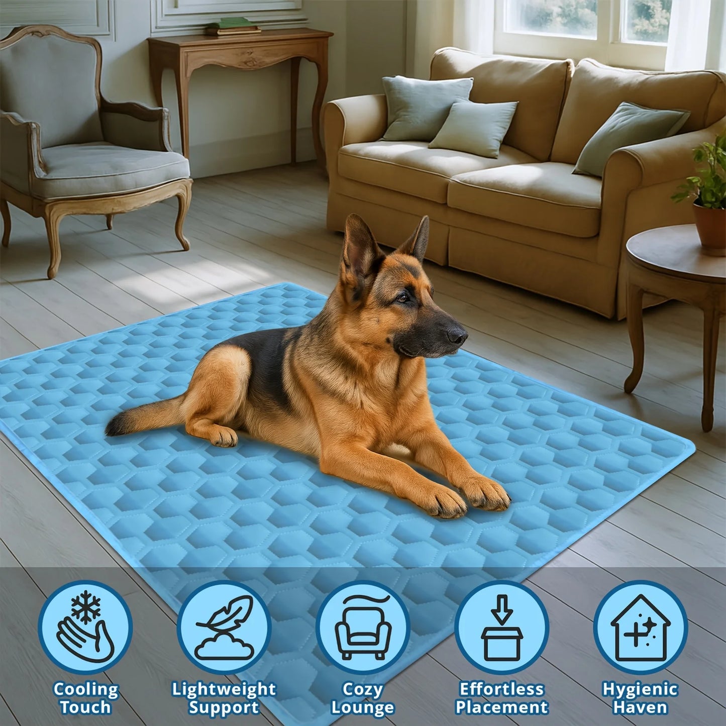 Dog Cooling Mat Summer Washable Portable Pet Coolings Pad for Dogs Cat Ice Silk Blanket Sofa Breathable Sleeping Mat
