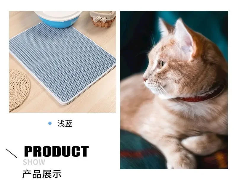 Double Layer Cat Litter Mat — Waterproof Non-Slip Trapping Mat for Litter Boxes 🐱