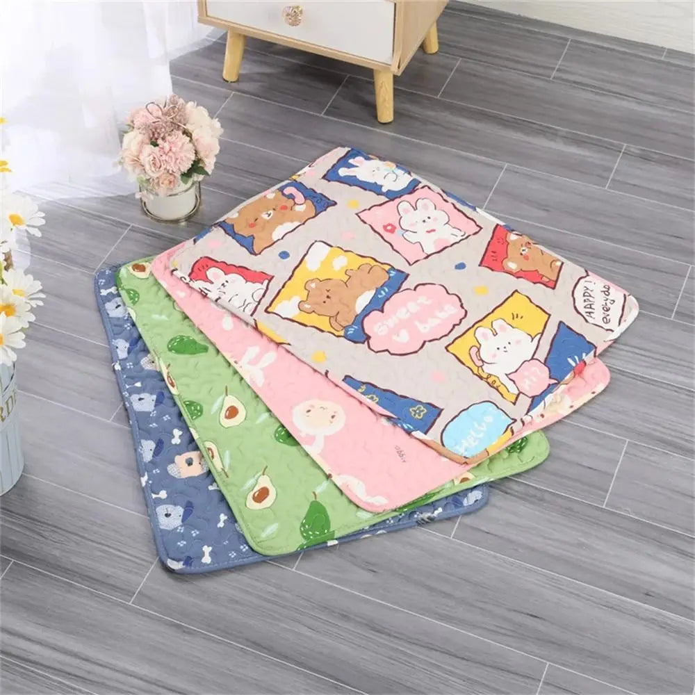 Cute Washable Dog Cooling Mat Summer Pad Breathable Pet Cold Bed Pet Ice Pad Blanket Dog Cat Sleeping Pad Pet