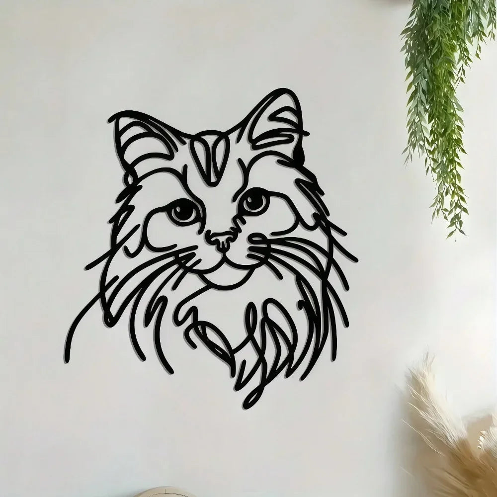 Cat Silhouette Metal Wall Art — Rust-Proof Indoor & Outdoor Cat Décor 🐱🎨