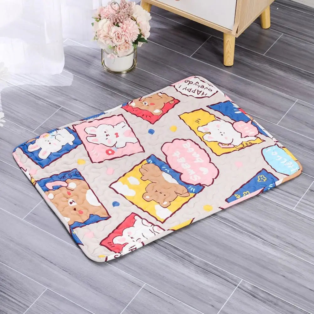 Cute Washable Dog Cooling Mat Summer Pad Breathable Pet Cold Bed Pet Ice Pad Blanket Dog Cat Sleeping Pad Pet