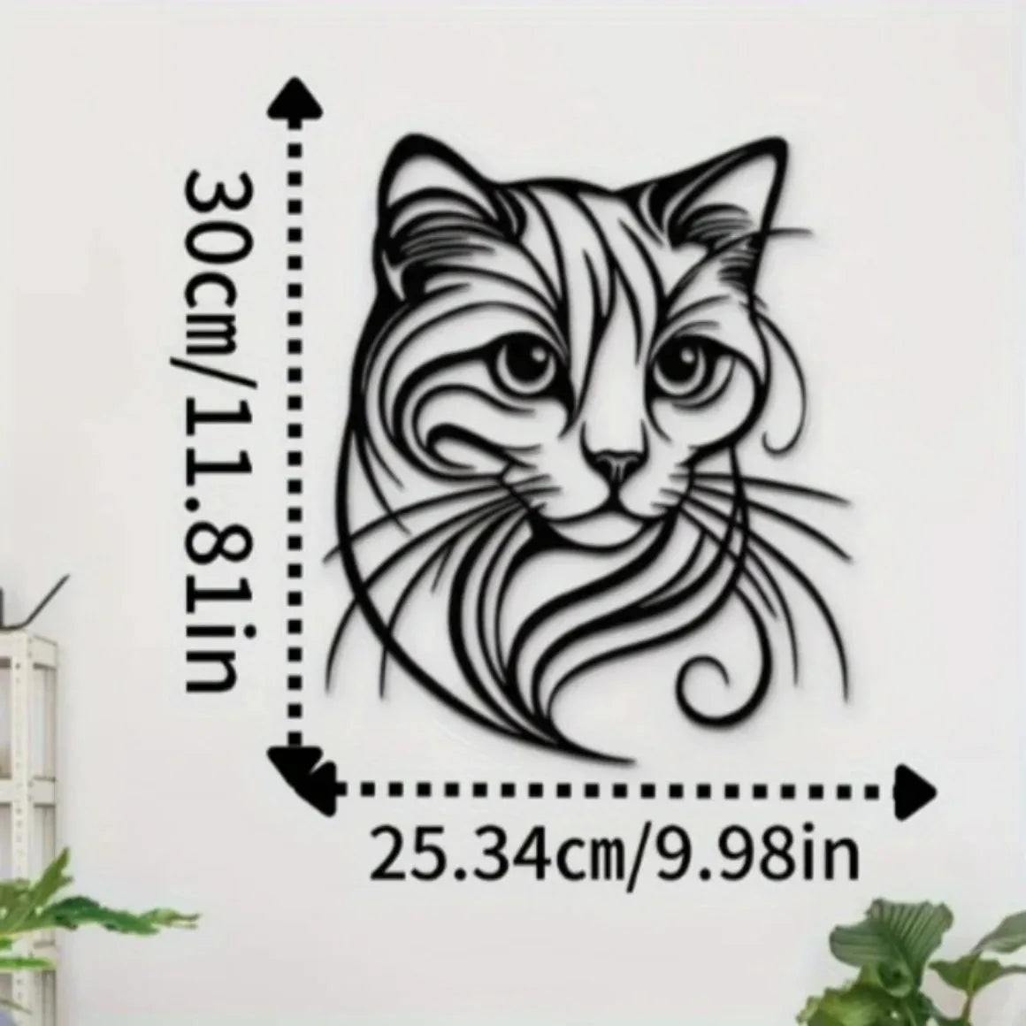 Intricate Cat Face Metal Wall Sculpture — Stunning Home Décor for Cat Lovers 🐱🎨