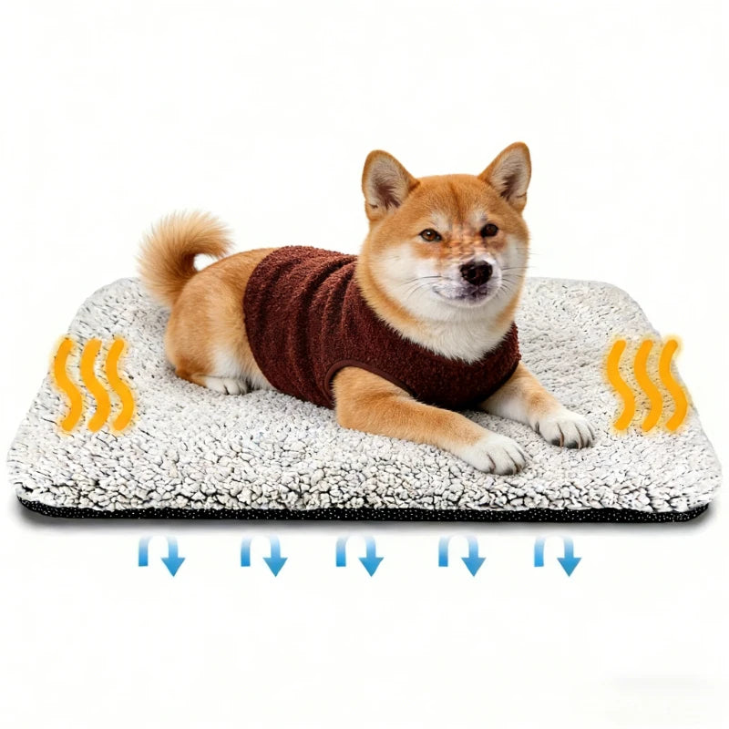 Self-Heating Pet Blanket Mat — Cosy Thermal Bed for Dogs & Cats 🐾