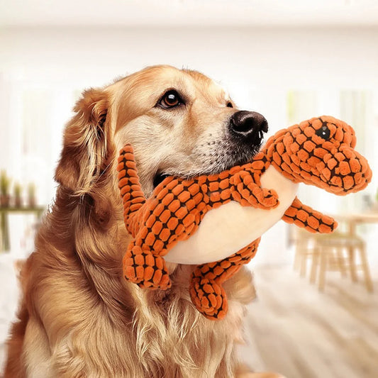 Plush Dinosaur Dog Toy — Interactive Chew Toy for Dogs & Cats 🦕🐾