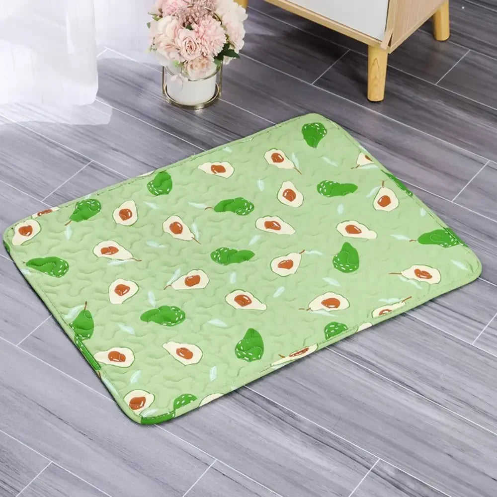 Cute Washable Dog Cooling Mat Summer Pad Breathable Pet Cold Bed Pet Ice Pad Blanket Dog Cat Sleeping Pad Pet