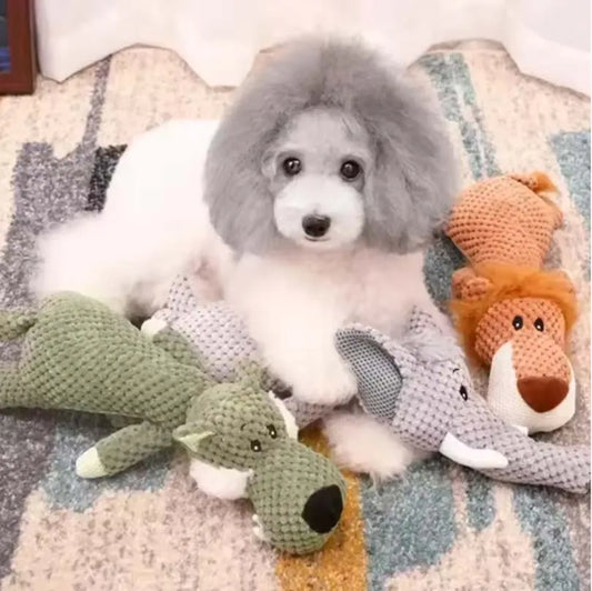 Plush Squeaky Dog Toys Set — Durable Chew Toys for Large Dogs 🐶🦁