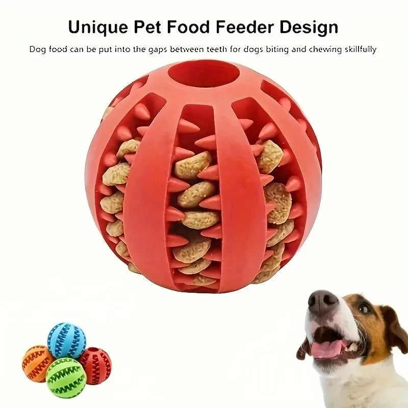 Nontoxic Treat Dispensing Dog Chew Ball — Tooth Cleaning Toy 🐶