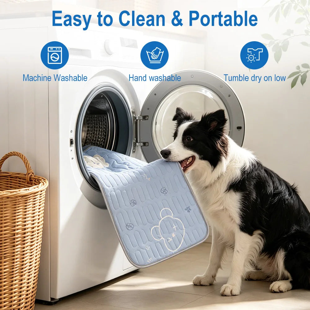 Self-Cooling Pet Mat — Advanced 4-Layer Ice Silk Cooling Pad for Dogs & Cats 🧊🐾