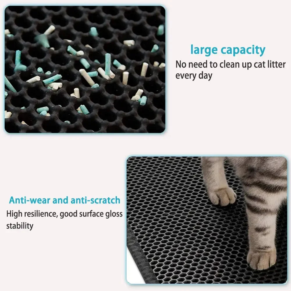 Double Layer Cat Litter Mat — Waterproof Non-Slip Trapping Mat for Litter Boxes 🐱