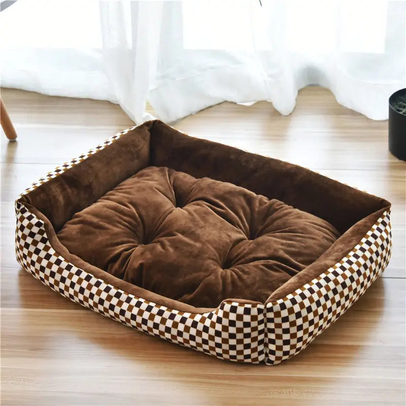 Calming Plush Pet Bed — Deep Sleep Cushion for Dogs & Cats 🐾