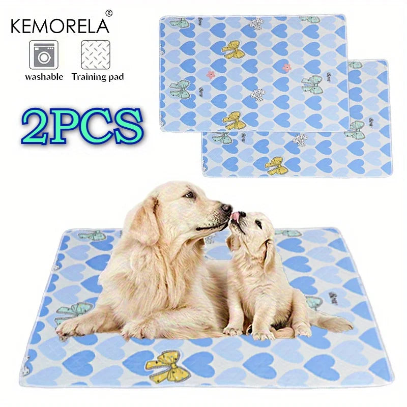 Kemorela New 2pcs Dog Training Dog Cooling Mat Mat Washable And Reusable Pet Diaper Pad Dog Cleaning Supplies