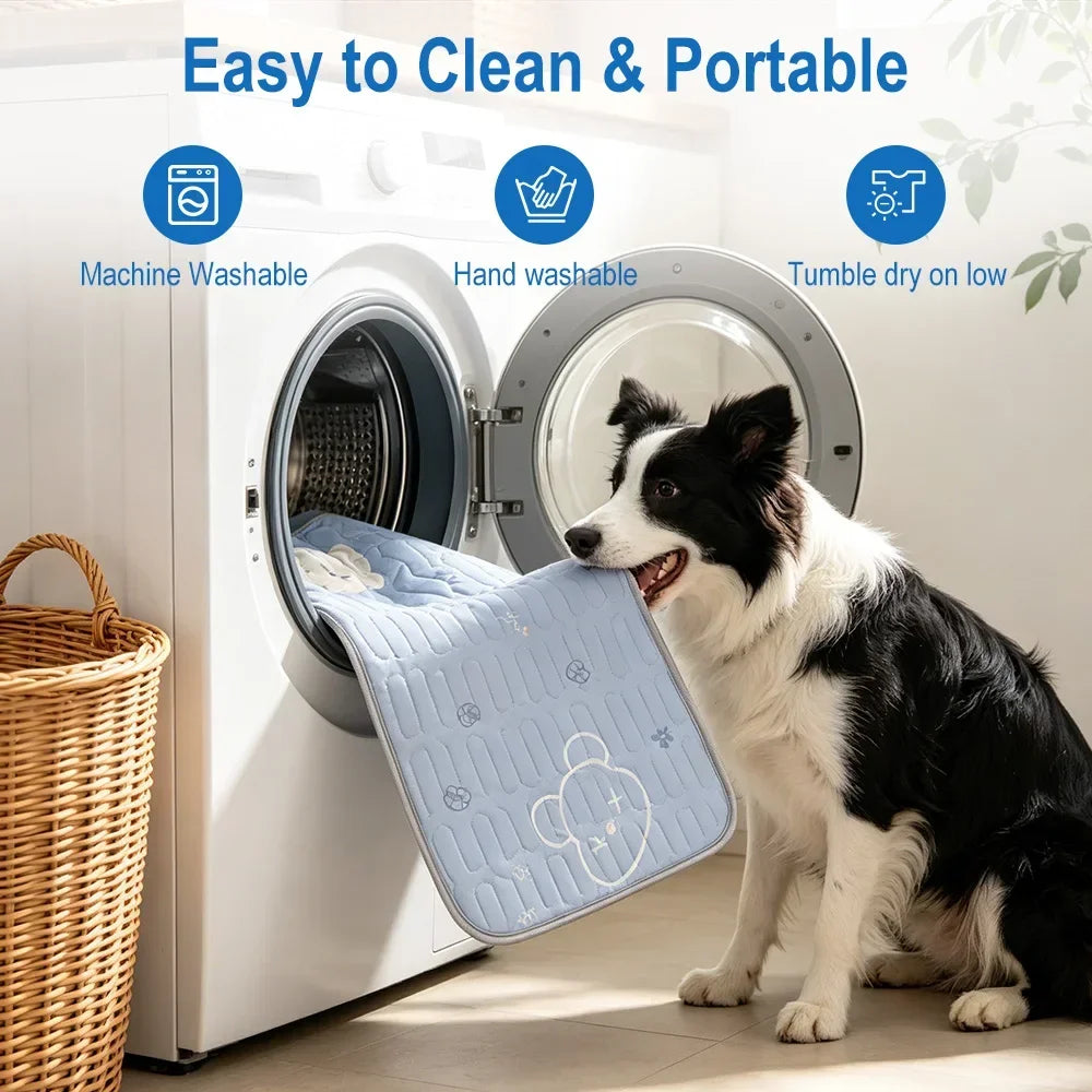Self-Cooling Pet Mat — Advanced 4-Layer Ice Silk Cooling Pad for Dogs & Cats 🧊🐾