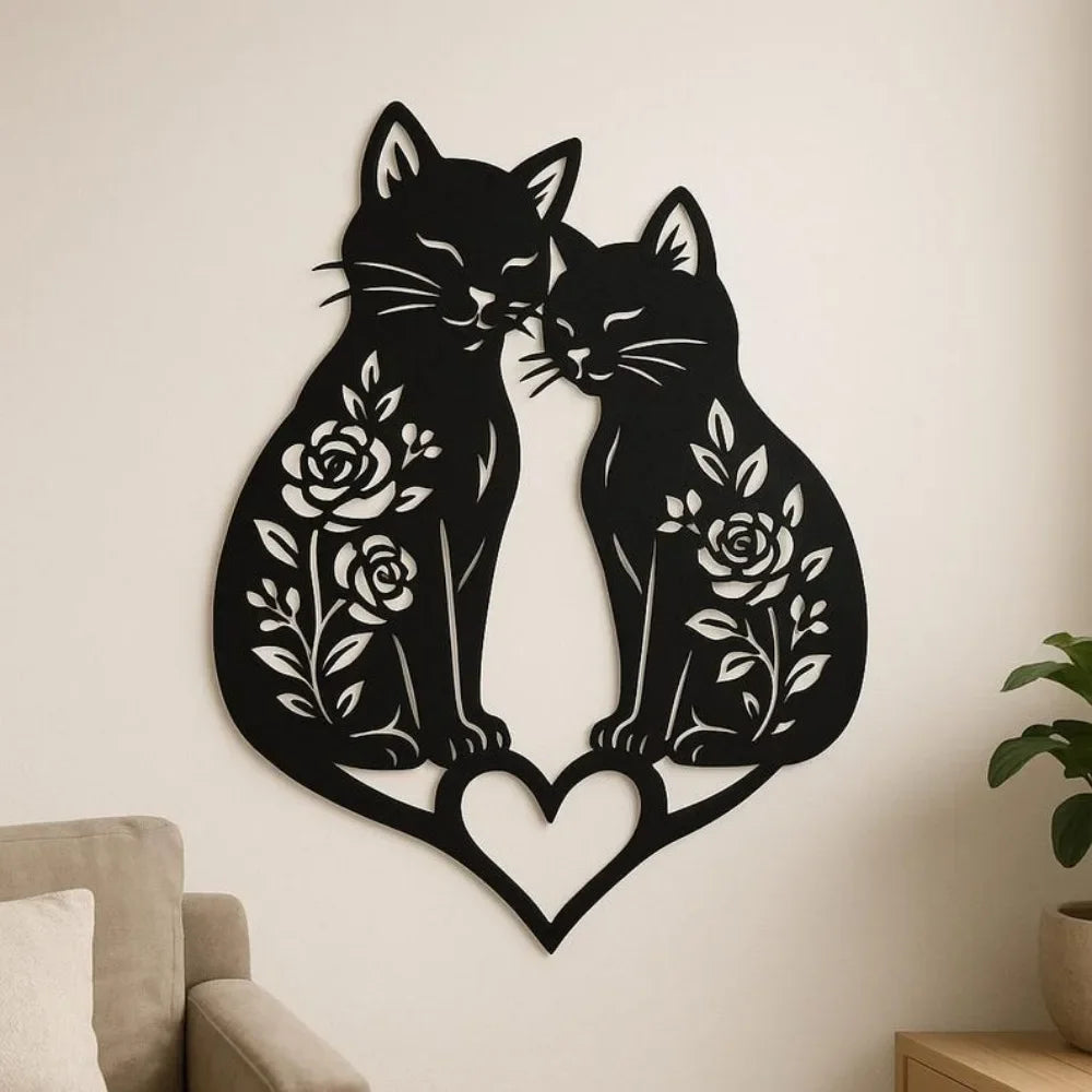 Cat Silhouette Metal Wall Art — Rust-Proof Indoor & Outdoor Cat Décor 🐱🎨