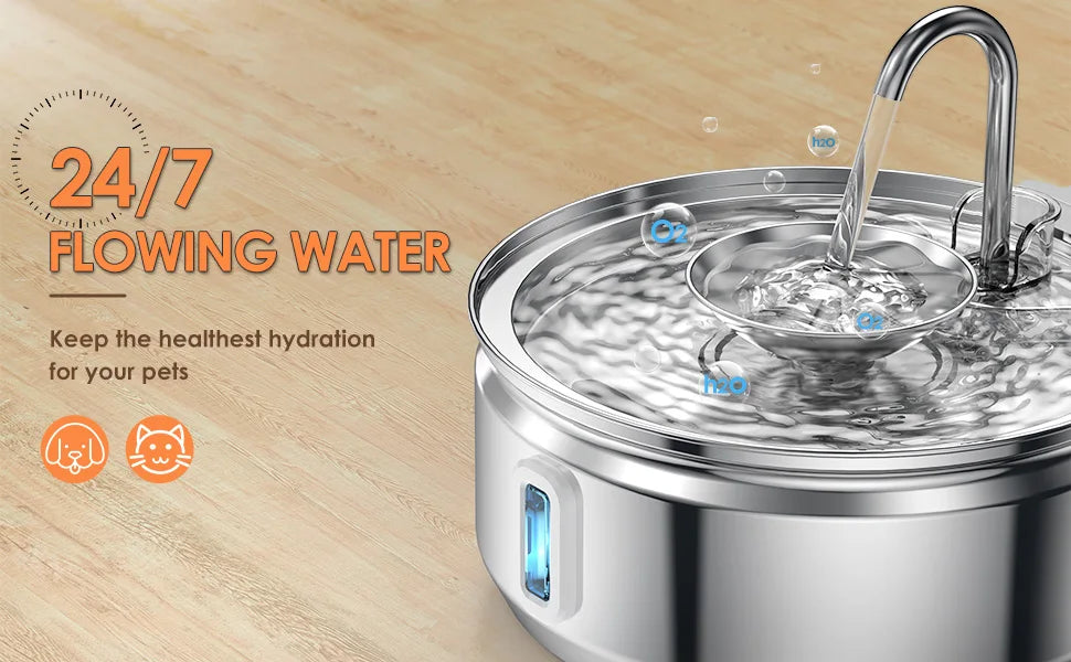 Large 3.2L Stainless Steel Pet Water Fountain — Automatic Filter for Cats & Dogs 💧🐱🐶