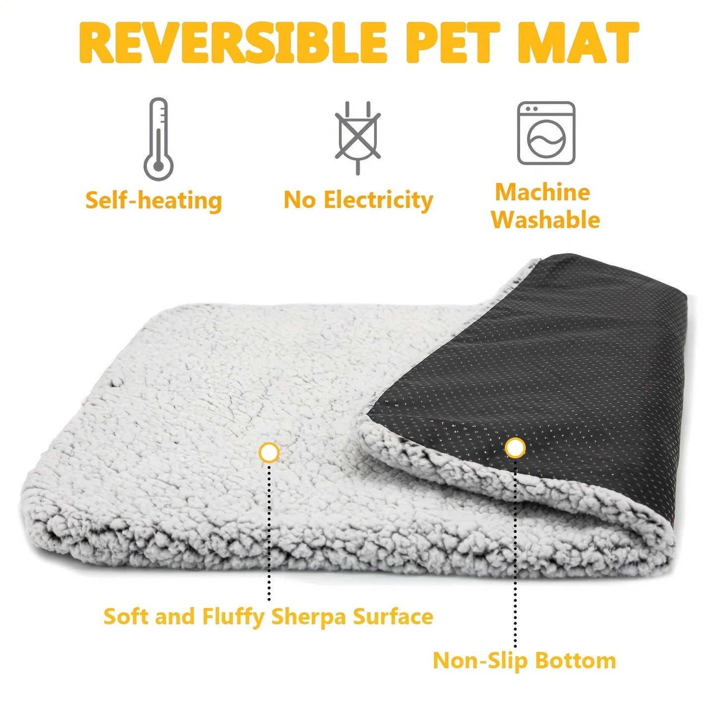 Self-Heating Pet Blanket Mat — Cosy Thermal Bed for Dogs & Cats 🐾