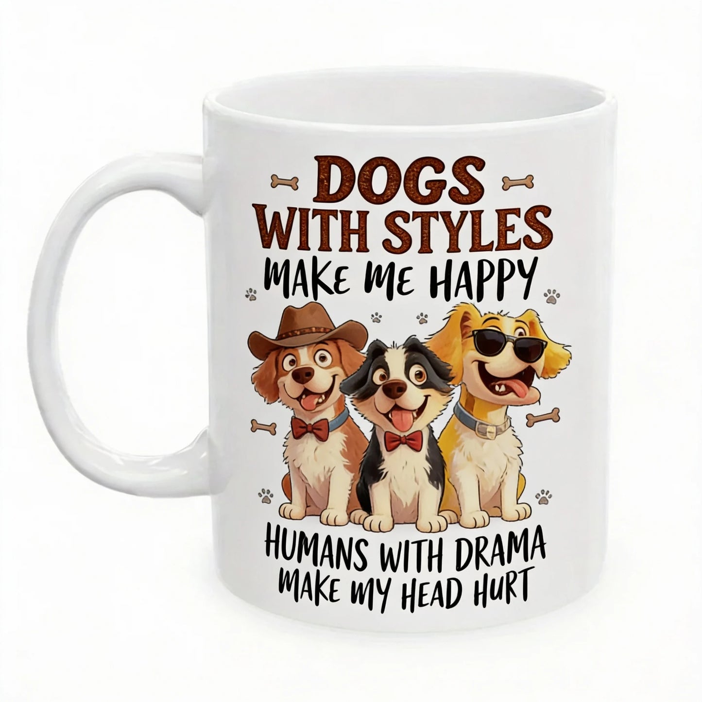 "Dogs Make Me Happy, Humans Make My Head Hurt" — Funny Dog Lover Mug 🐶☕