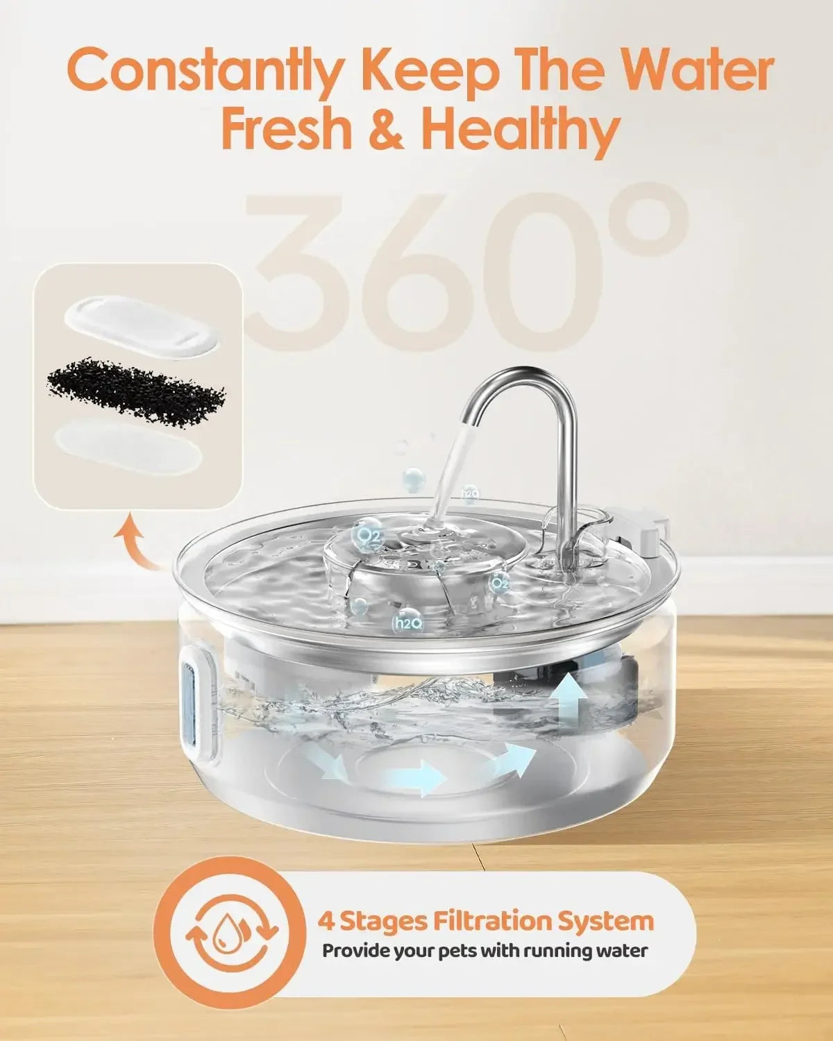 Large 3.2L Stainless Steel Pet Water Fountain — Automatic Filter for Cats & Dogs 💧🐱🐶