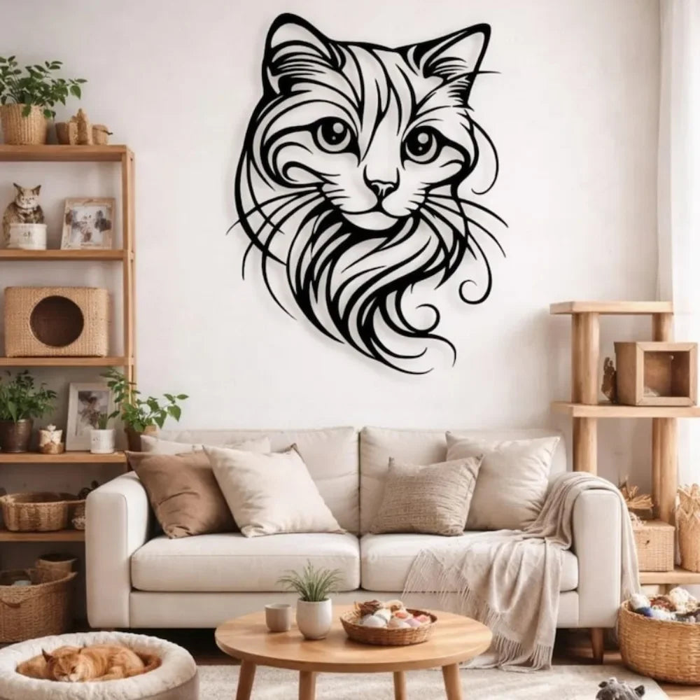Cat Silhouette Metal Wall Art — Rust-Proof Indoor & Outdoor Cat Décor 🐱🎨