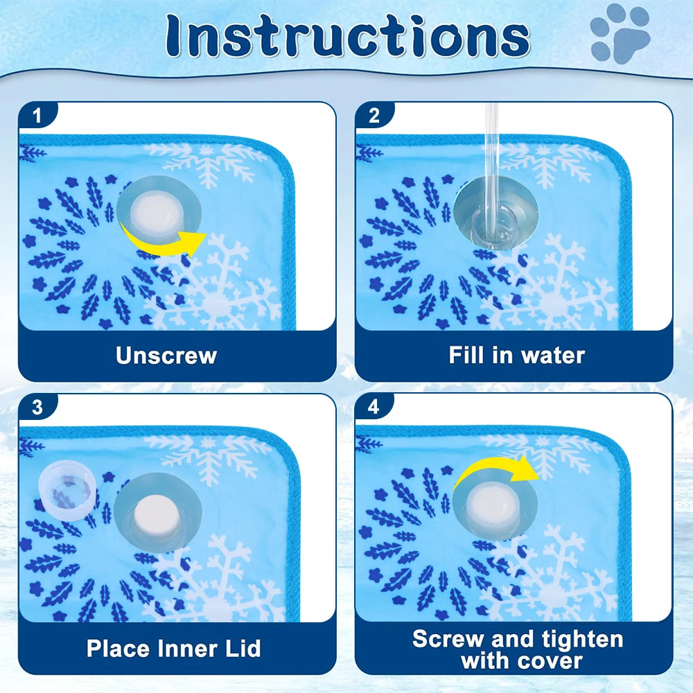 Cat Cooling Mat Water Injection Dog Mat Durable Leakproof Ice Pad Keep Puppy Dogs Cats Cool Summer Outdoor Indoor for All Pets