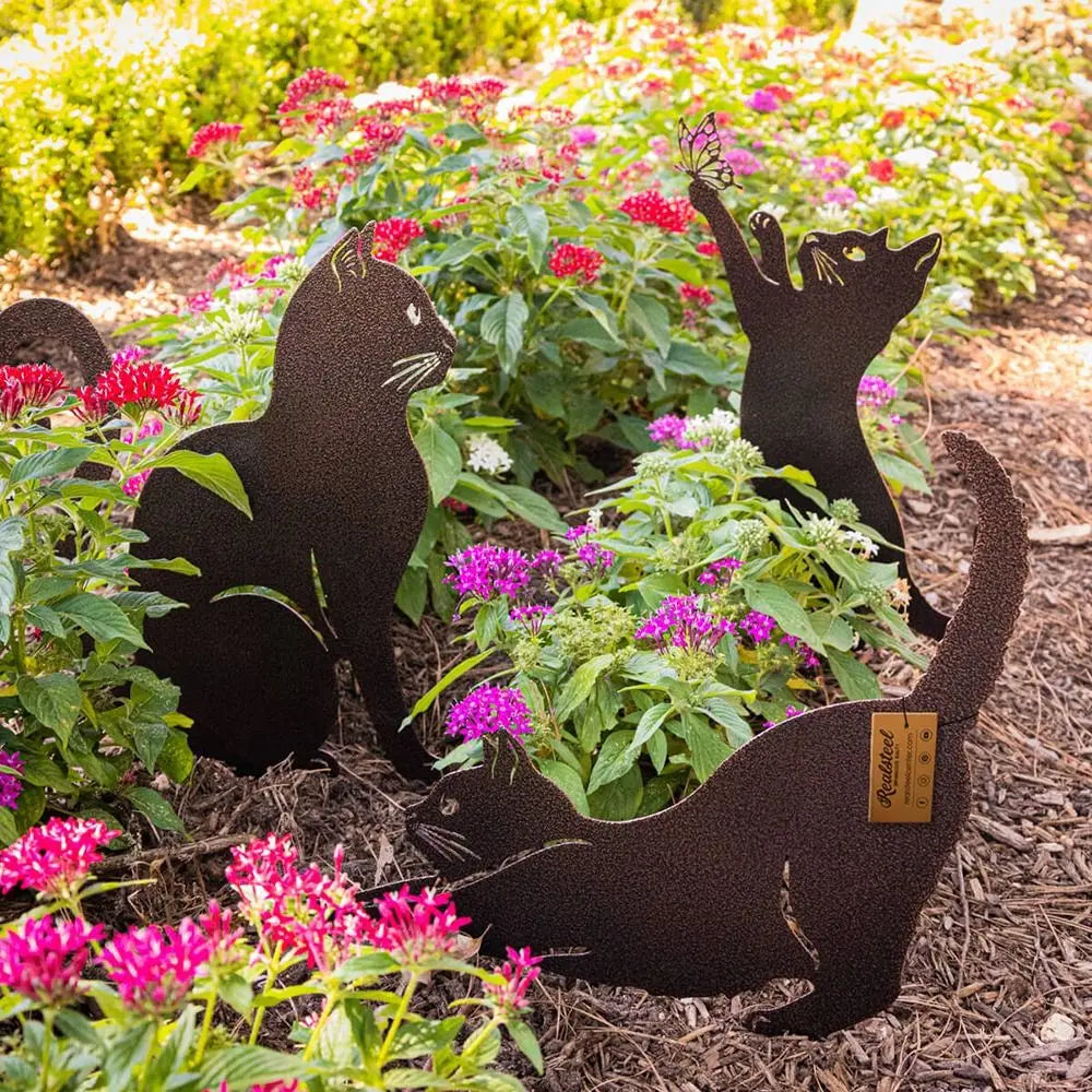 Black Cat Garden Silhouette Stakes — Waterproof Outdoor Cat Art Decorations 🐱🌿