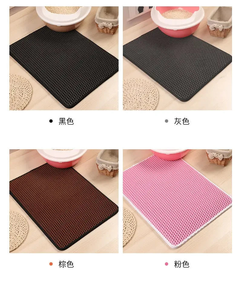 Double Layer Cat Litter Mat — Waterproof Non-Slip Trapping Mat for Litter Boxes 🐱
