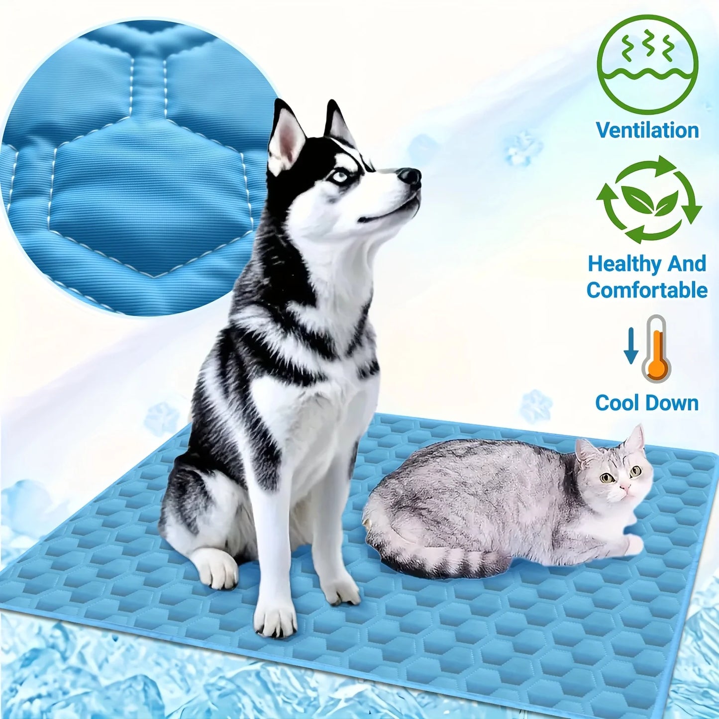 Dog Cooling Mat Summer Washable Portable Pet Coolings Pad for Dogs Cat Ice Silk Blanket Sofa Breathable Sleeping Mat