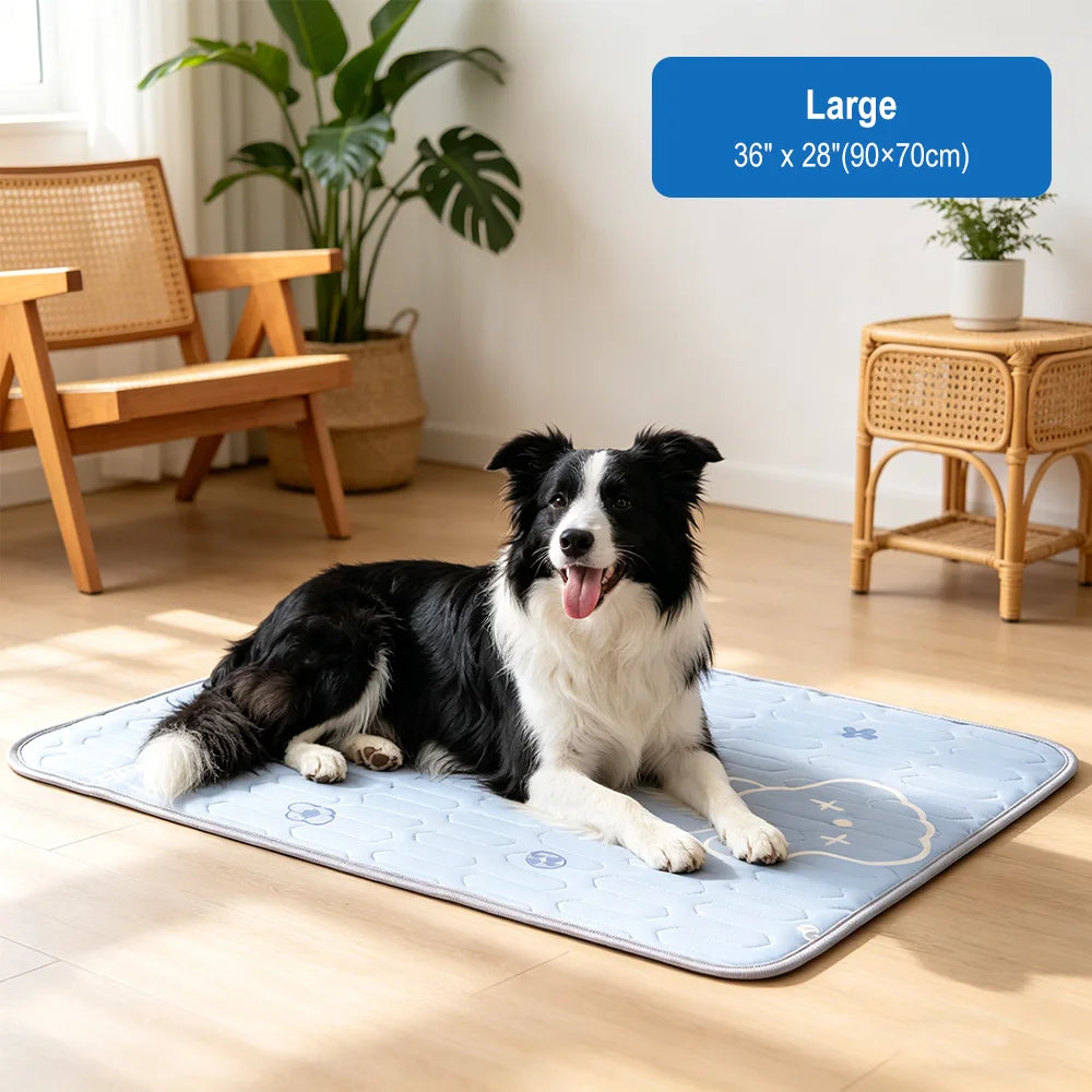 Self-Cooling Pet Mat — Advanced 4-Layer Ice Silk Cooling Pad for Dogs & Cats 🧊🐾